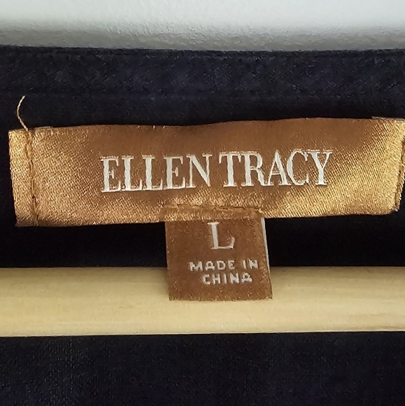 Ellen Tracy 100% Linen Hi-Low Blue Denim Women's Tunic Blouse Size L - Picture 5 of 10